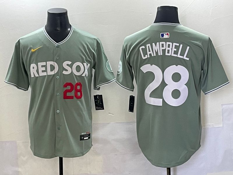 Men 2025 Boston Red Sox #28 Campbell Light Green Joint Name Nike MLB Jersey style 3->boston red sox->MLB Jersey